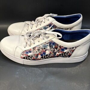 Robert Graham Mens 13 Elderton White Leather Skull Graphic Low Top Sneaker Shoe